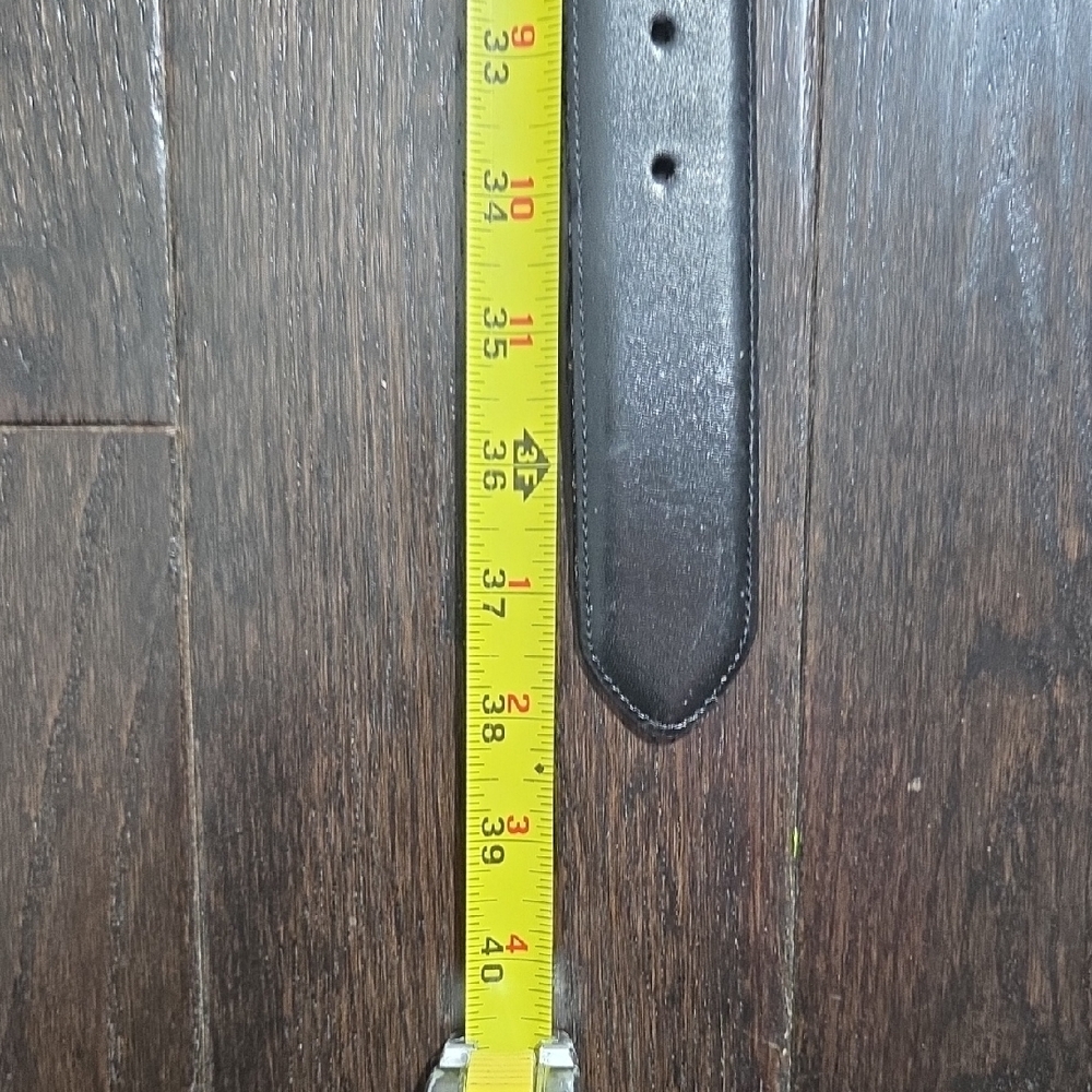 Vintage Coach Black 1½inch Leather Belt with Gold-Tone Square Buckle Large 3918 - Picture 9 of 10